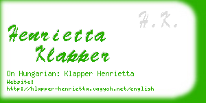 henrietta klapper business card